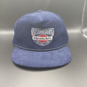 Vintage St Johnsbury Trucking Co Inc Hat Cap Trucker Corduroy Blue Snapback